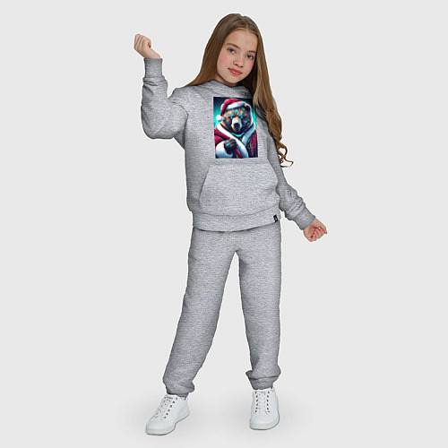 Детский костюм Cyber bear - Santa Claus / Меланж – фото 3