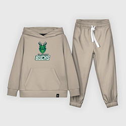 Костюм хлопковый детский Milwaukee Bucks NBA, цвет: миндальный