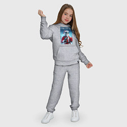 Костюм хлопковый детский Кот с пистолетом и подарком, цвет: меланж — фото 2