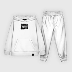 Костюм хлопковый детский Ночной поход, велосипед, палатка и горы, цвет: белый