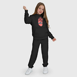 Костюм хлопковый детский Скейт в сердце, цвет: черный — фото 2