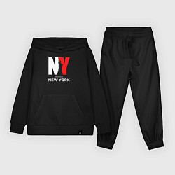Костюм хлопковый детский The city of New York, цвет: черный