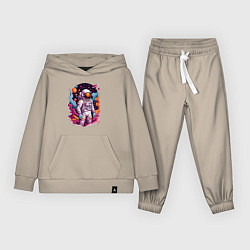 Костюм хлопковый детский Космонавт, цвет: миндальный