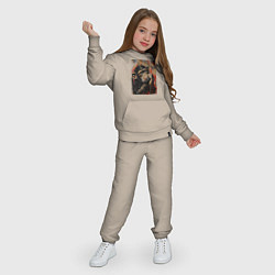 Костюм хлопковый детский Задумчивая обезьянка, цвет: миндальный — фото 2