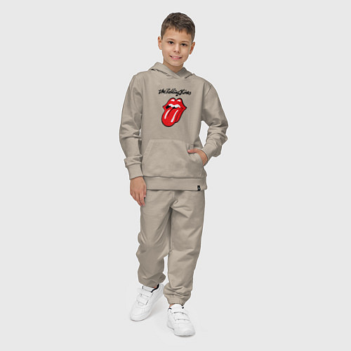 Детский костюм Rolling Stones - logo / Миндальный – фото 4