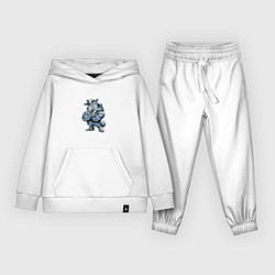 Костюм хлопковый детский Мультяшный хищник, цвет: белый