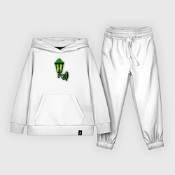 Костюм хлопковый детский Зелёный уличный фонарь, цвет: белый