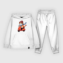 Детский костюм Кот в шапке на скутере