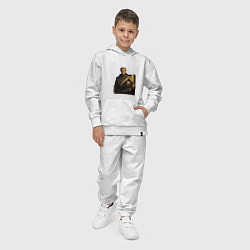 Костюм хлопковый детский Молодой мужчина водолаз ретрофутуризм поп-арт 1970, цвет: белый — фото 2