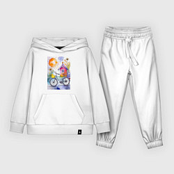 Детский костюм Утенок на велосипеде - акварель