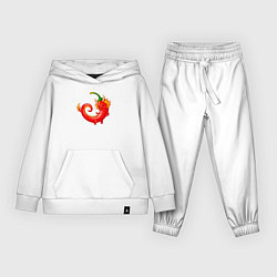 Костюм хлопковый детский Дракон чили, цвет: белый