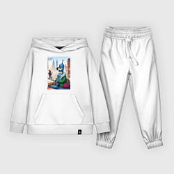 Костюм хлопковый детский Робот-сгибальщик Бендер Нью-Йоркский бомж, цвет: белый