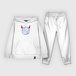 Костюм хлопковый детский Volleyball devil, цвет: белый