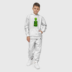 Костюм хлопковый детский Toxic зеленая кислота, цвет: белый — фото 2