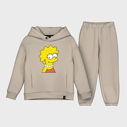 Детский костюм оверсайз Lisa Simpson, цвет: миндальный