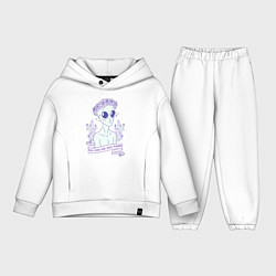 Детский костюм оверсайз Cute alien, цвет: белый