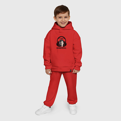 Детский костюм оверсайз I like Hardwell / Красный – фото 4