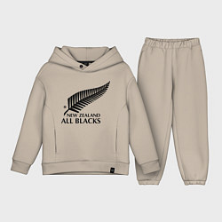 Детский костюм оверсайз New Zeland: All blacks, цвет: миндальный
