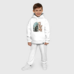 Детский костюм оверсайз Кошки сфинксы, цвет: белый — фото 2