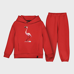 Детский костюм оверсайз Гордый фламинго, цвет: красный