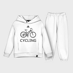 Детский костюм оверсайз I love cycling, цвет: белый