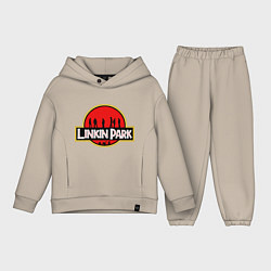 Детский костюм оверсайз Linkin Park: Jurassic Park, цвет: миндальный