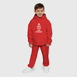 Детский костюм оверсайз Keep Calm & Buy Bitcoin, цвет: красный — фото 2