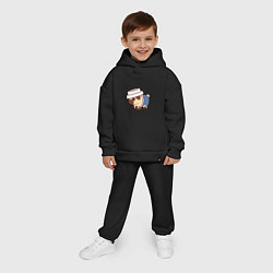Детский костюм оверсайз Мопс-латте, цвет: черный — фото 2
