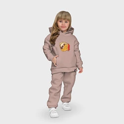 Детский костюм оверсайз Мопс-картофель фри, цвет: пыльно-розовый — фото 2