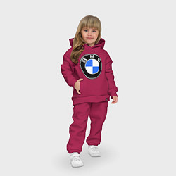 Детский костюм оверсайз Logo BMW, цвет: маджента — фото 2