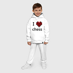 Детский костюм оверсайз I love chess, цвет: белый — фото 2