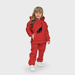 Детский костюм оверсайз ЧернаяБелая кошечка, цвет: красный — фото 2