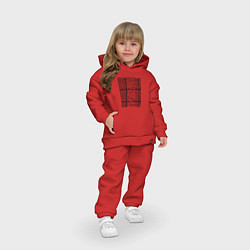Детский костюм оверсайз Unknown Pleasures, цвет: красный — фото 2