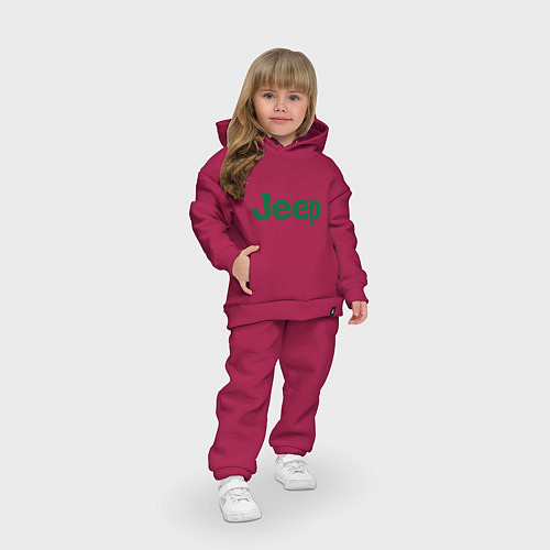 Детский костюм оверсайз Logo Jeep / Маджента – фото 3