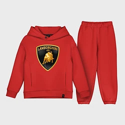 Детский костюм оверсайз Lamborghini logo, цвет: красный