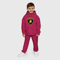 Детский костюм оверсайз Lamborghini logo, цвет: маджента — фото 2