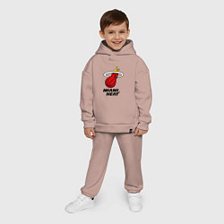 Детский костюм оверсайз Miami Heat-logo, цвет: пыльно-розовый — фото 2