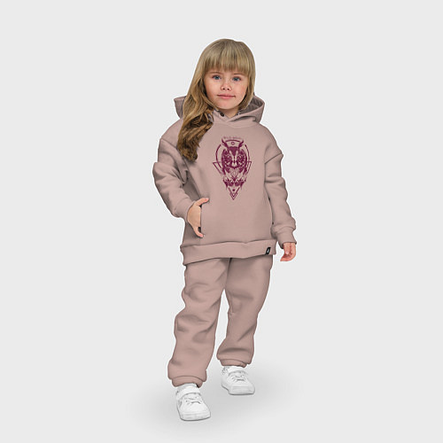 Детский костюм оверсайз Сова / Пыльно-розовый – фото 3