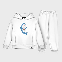Детский костюм оверсайз Hype Shark, цвет: белый