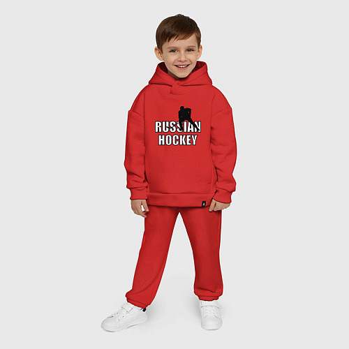Детский костюм оверсайз Russian hockey / Красный – фото 4