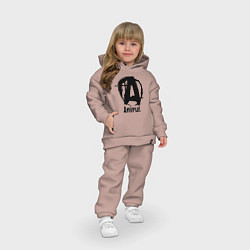 Детский костюм оверсайз Animal Logo, цвет: пыльно-розовый — фото 2