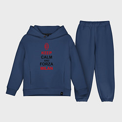 Детский костюм оверсайз Keep Calm & Forza Milan, цвет: тёмно-синий