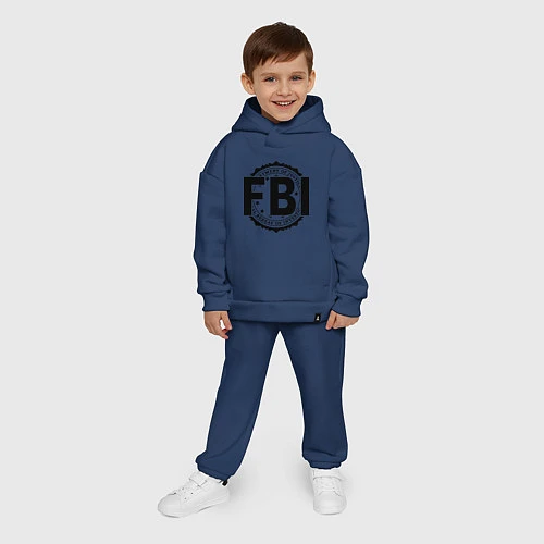 Детский костюм оверсайз FBI Agency / Тёмно-синий – фото 4
