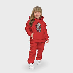 Детский костюм оверсайз Череп в роуче, цвет: красный — фото 2