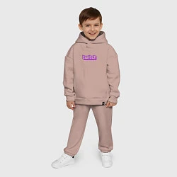 Детский костюм оверсайз Twitch Logo, цвет: пыльно-розовый — фото 2