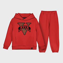 Детский костюм оверсайз GTA V: Logo, цвет: красный