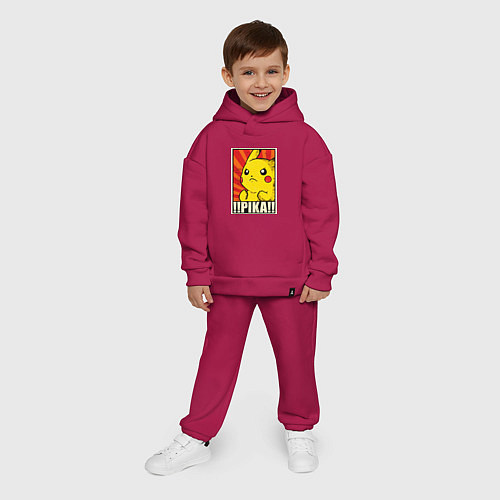 Детский костюм оверсайз Pikachu: Pika Pika / Маджента – фото 4