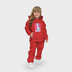Детский костюм оверсайз Умный Единорог, цвет: красный — фото 2