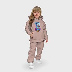 Детский костюм оверсайз Brawl Stars LEON SHARK, цвет: пыльно-розовый — фото 2