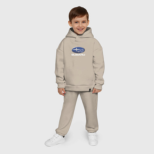 Детский костюм оверсайз SUBARU / Миндальный – фото 4